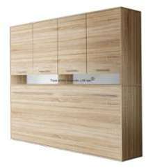 Lit escamotable horizontal avec rangements créato chêne Lit escamotable horizontal