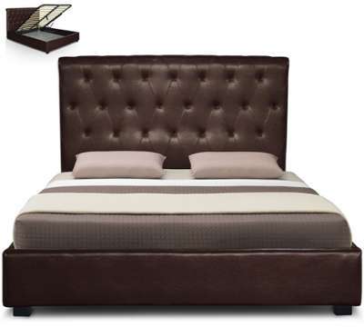 Lit Coffre Concerto + Sommier 140cm Marron