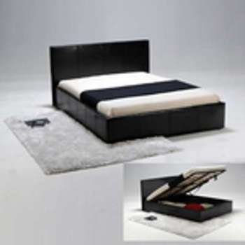 Lit coffre BARCELONA 160X200 + 1 sommier / Noir