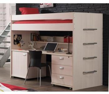 Lit combiné pour enfant moderne coloris bouleau