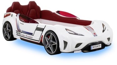 Lit voiture pour enfant 90 x 195 cm avec led color