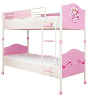 Lit superposé dseign princesse 90x200 cm coloris r