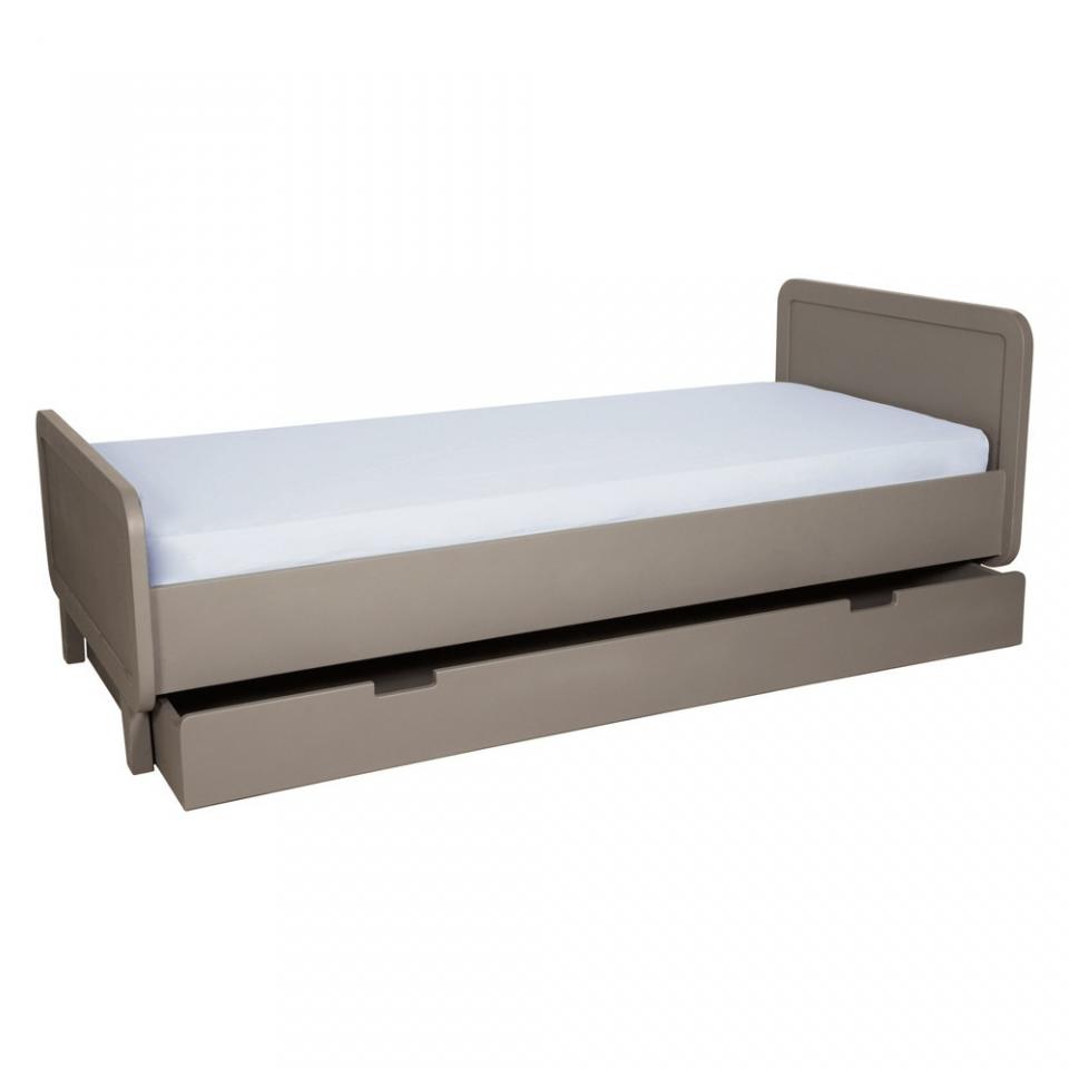 Tiroir Lit enfant rond Taupe - Laurette