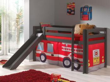 Lit enfant ALIZE avec toboggan 90x200 cm pin gris