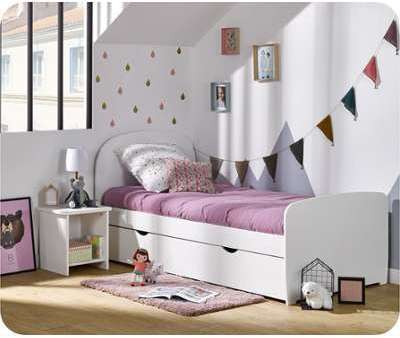 Lit Enfant Luen Blanc 90x190 cm Lit Enfant Luen Blanc 90x190