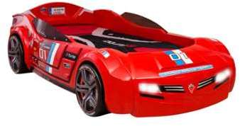Lit voiture pour enfant 90 x 195 cm avec led color