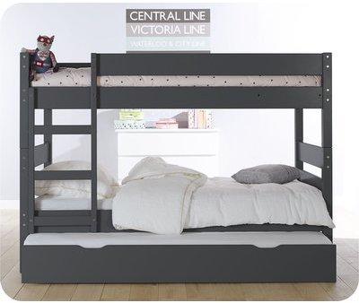 Lit superposé enfant 1 2 3 Gris Anthracite 90x190 cm Lit superposé enfant 1 2 3