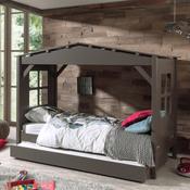 Lit cabane en pin massif en 90 x 200 cm avec 1 tir