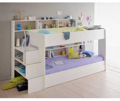 LIT SUPERPOSÉ CHAMBRE ENFANT COLORIS BLANC sans Ti