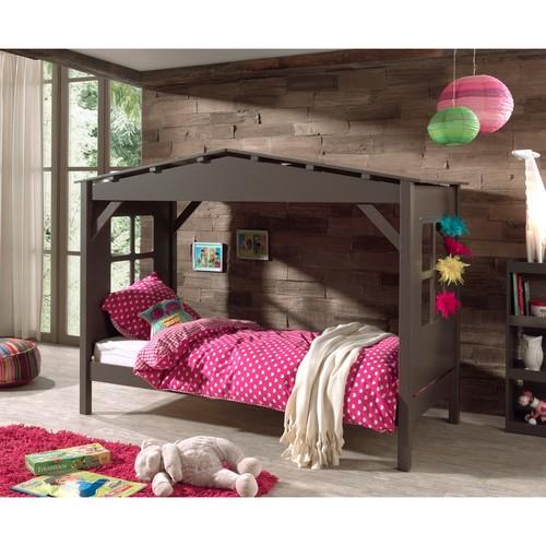 Lit Cabane Taupe 90x200
