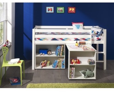 Lit combiné pour enfant avec bureau et bibliothèqu