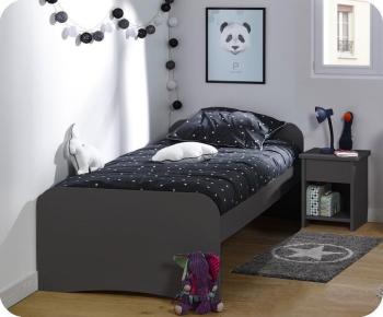 Lit enfant Twist Gris Anthracite 90x190 cm Lit enfant Twist Gris Anthracite