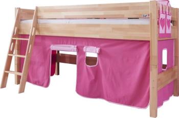 Lit mi-hauteur enfant 90x200 avec tente de jeu ros