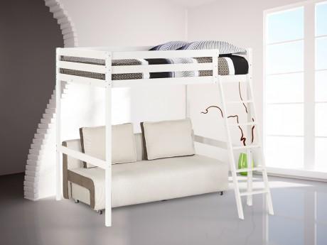Lit mezzanine GARY - 140x190cm - Epicéa blanchi