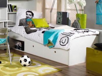 Lit capitain SKUNK 90x200 cm blanc avec tiroirs