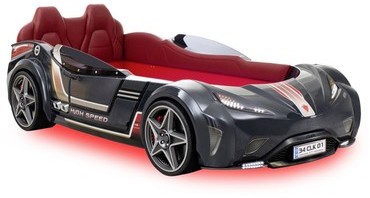 Lit voiture pour enfant coloris anthracite 90 x 19