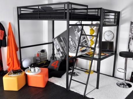 Lit mezzanine CASUAL II - couchage 140x190cm - pla
