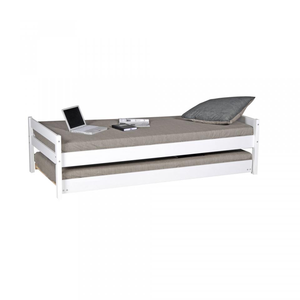 Justin Lit gigogne blanc (90x200cm)
