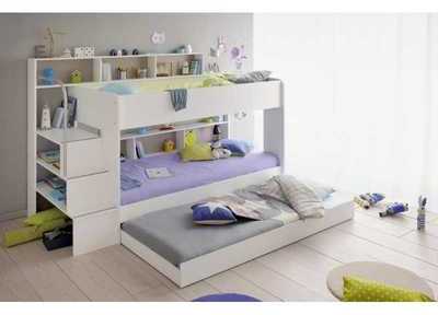 LIT SUPERPOSÉ CHAMBRE ENFANT COLORIS BLANC avec Ti