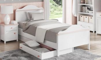 Lit fille 90x200 blanc cocoon avec matelas avec ch