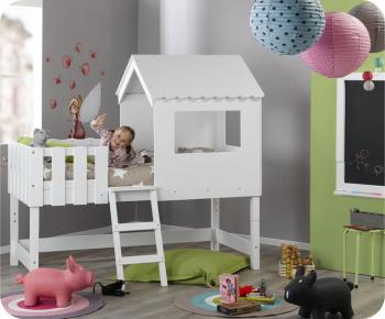 Lit Enfant Cabane Modulable Swam Blanc