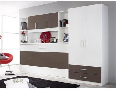 Lit escamotable ALBANO 90x200 cm blanc/gris lave a