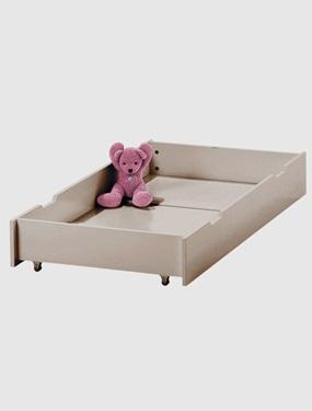 Tiroir de rangement a roulettes pour lit bebe lin