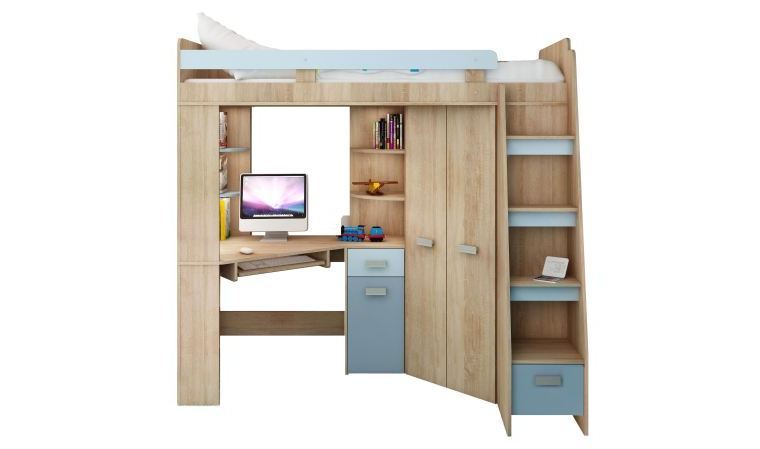 LIT ESPRIT MEZZANINE COMBINÉ POUR ENFANTS AVEC BUR