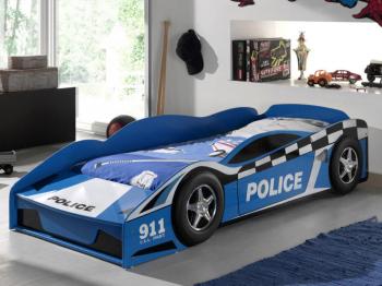 Lit enfant VOITURE DE POLICE 70x140 cm bleu