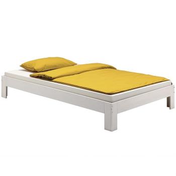 Lit futon en pin THOMAS, 140 x 200 cm, lasuré blan
