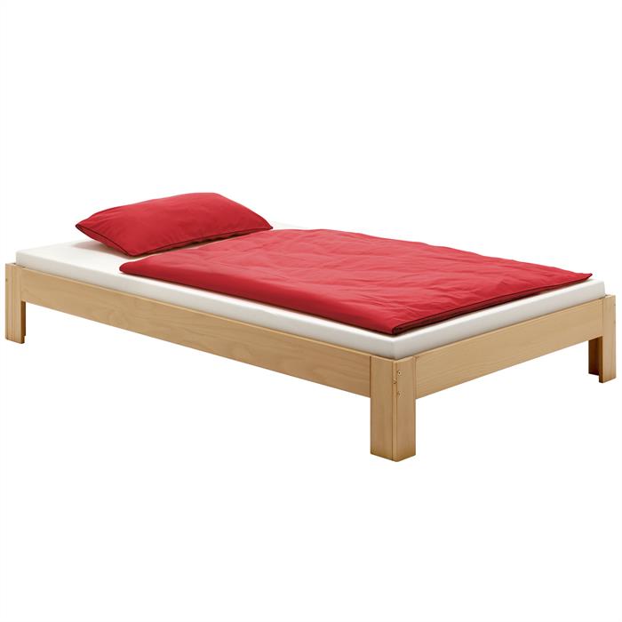 Lit futon en pin THOMAS, 140 x 200 cm, lasuré coul
