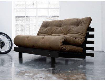 Banquette convertible en bois wengé avec matelas f