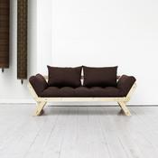 Canapé convertible en bois naturel avec matelas fu