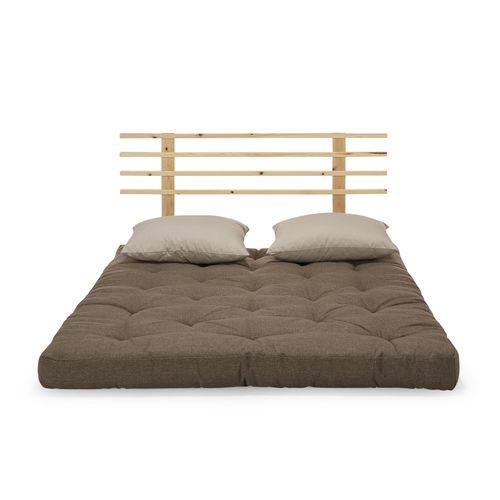 Shin Sano Matelas futon marron en pin avec tête de