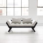 Canapé convertible en bois noir avec matelas futon