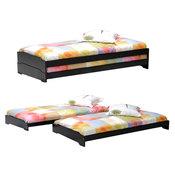 Lot de 2 lits empilables 90x190cm avec sommier à l