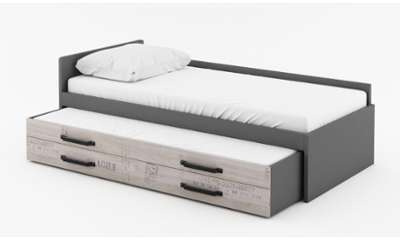 Lit gigogne 90x200 ado Vintage avec 2 matelas Lit gigogne 90x200 ado Vintage