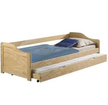 Lit gigogne en pin LISA 90 x 200 cm vernis naturel Lit gigogne en pin LISA 90