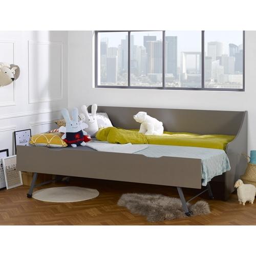 Lit banquette gigogne calli gris satellite 80x200