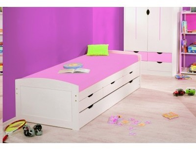 Lit gigogne 90x190 cm avec tiroirs rangement color