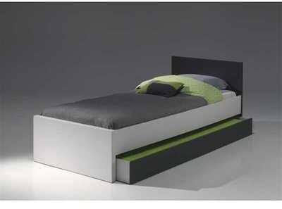 Lit gigogne pour enfant couleur blanc et anthracit