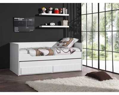 Lit gigogne pour enfant blanc laqué avec espace ra