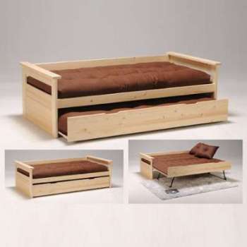 Banquette gigogne TOLEDE 90x190 + tiroir avec pied