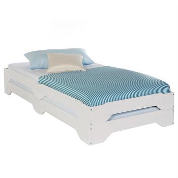 Lot de 2 lits superposables RONNY en pin 90 x 200 cm Lot de 2 lits superposables