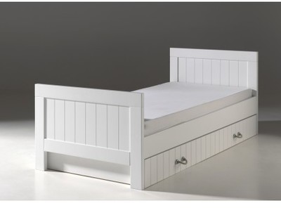 Lit pour enfant avec tiroir-lit blanc laqué et boi