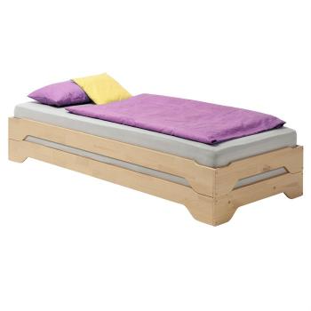 Lot de 2 lits superposables RONNY en pin 90 x 200 cm Lot de 2 lits superposables
