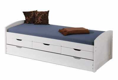 Lit gigogne 90x200 cm avec tiroirs rangement color