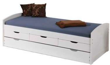 Lit gigogne 90x200 cm avec tiroirs rangement color