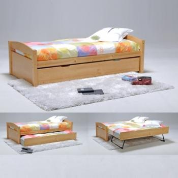 Lit gigogne MAXIME 90x190 tiroir pieds pliants 2 sommiers Lit gigogne MAXIME 90x190