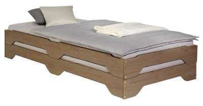 Lot de 2 lits superposables RONNY en pin 90 x 200 cm Lot de 2 lits superposables
